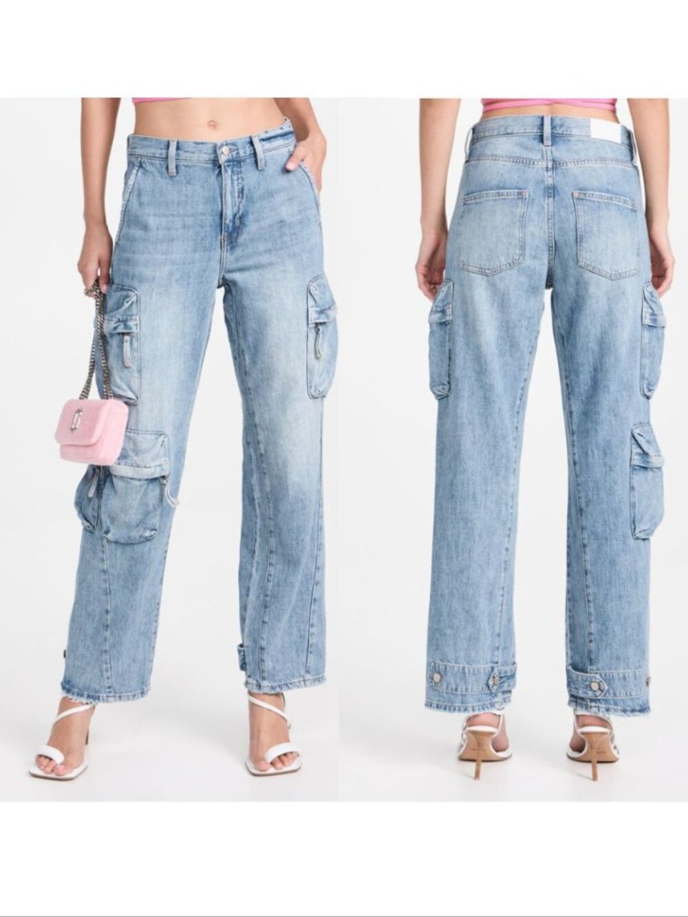 Pistola Bobbie Utility Cargo JEANS Size 26 Varsity Blue Denim NEW $198